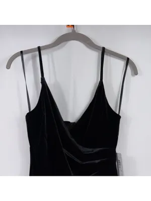Premier Amour Black Velvet Cowl Neck Dress Size 6 NWT thumbnail 2