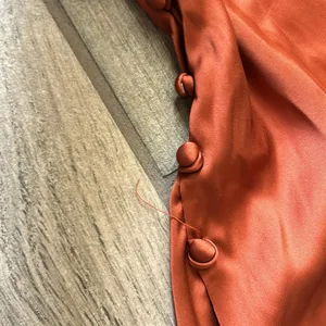 Burnt orange silky cowl neck dress Size M thumbnail 3