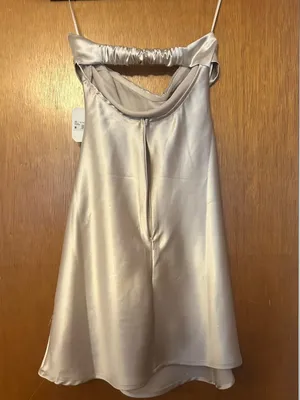 Altar'd State champagne satin strapless mini dress thumbnail 2