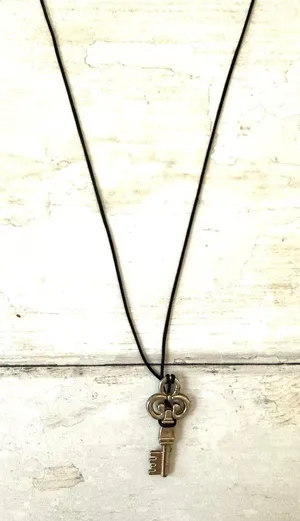 Hot Topic Silver Key Necklace Womens Teen Girls Jewelry Adjustable Length thumbnail 1