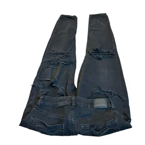 AMERICAN EAGLE black very distressed mom Jean thumbnail 2