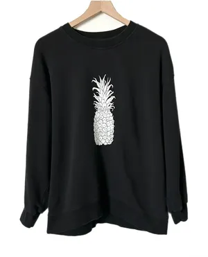 Lululemon Perfectly Oversized Crew Hawaii Pineapple Sweatshirt Black Size 8 thumbnail 1