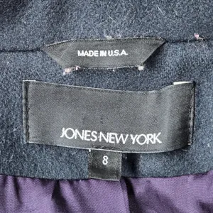 Jones New York Womens Navy Blue‎ 100% Wool Double Breasted Peacoat Made in USA 8 thumbnail 4