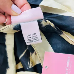 NWT Juicy Couture Los Angeles Satin Scarf Tiger Cheetah Print Pink Logo One Size thumbnail 8