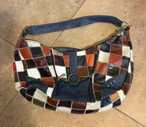 Patchwork Leather Hobo Bag in Multi thumbnail 1