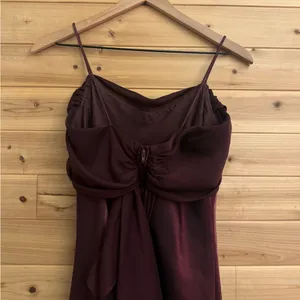 Vintage Betsy & Adam Size Small Burgundy Stain Drapey Bodice Prom Gown Vampire thumbnail 12
