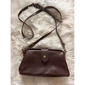Brown Leather Bag Small Vintage Shoulder Bag crossbody real leather thumbnail 2
