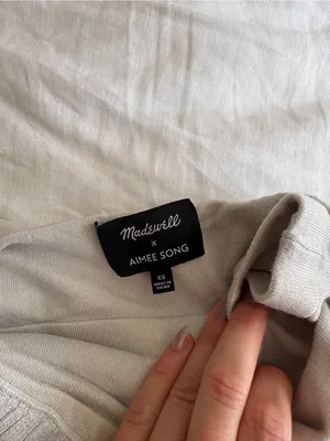 Madewell Light Gray Shimmer Ribbed Tube Top thumbnail 2