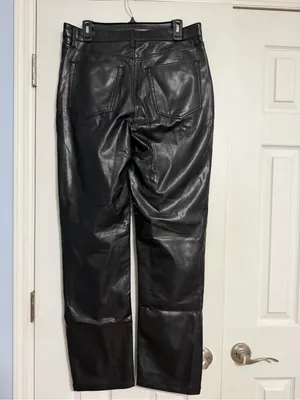 Abercrombie & fitch the 90’s straight ultra high-rise vegan leather size 32 14 thumbnail 7
