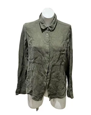 Z Supply Women's Olive Green Button-Up Shirt Size L Long Sleeve Casual thumbnail 4