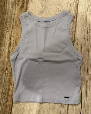 Hollister Light Blue Ribbed Tank Top thumbnail 1