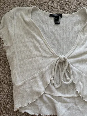 White Forever 21 Tie Top thumbnail 5