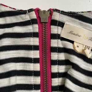 Anthropologie Meadow Rue Top Sleeveless Mixed Media Layered Striped Paisley Red thumbnail 11