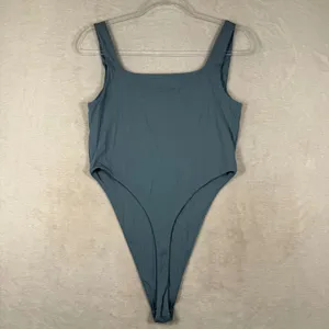 Babaton Contour Squareneck Bodysuit Slate Blue Thong 107351 Size L thumbnail 7