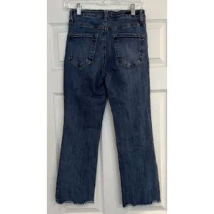 Risen Jeans Womens 27 (Sz 5) Blue Straight Leg Frayed Hem Crop RDP1207 Exc. Cond thumbnail 4