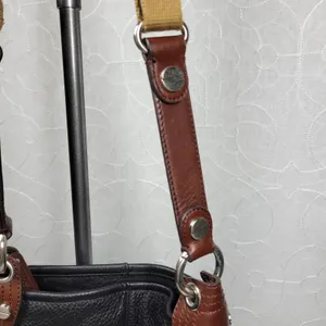 Vintage B Makowsky Pebbled Leather Crossbody Womens Black Bridle Buckle Logo thumbnail 15
