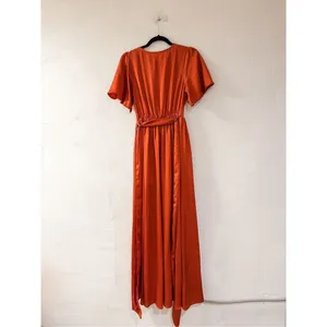 Baltic Born Sicily Satin Maxi Dress in Rust Small thumbnail 3