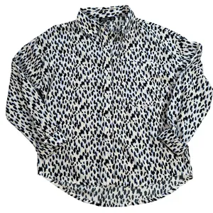 Nasty Gal Animal Print Button Down Shirt Women's Size 4 Collared Long Sleeve thumbnail 1