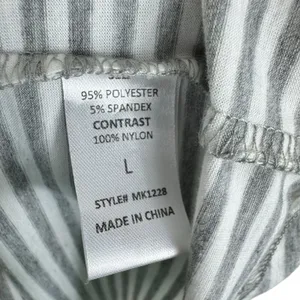 MAZIK Black Lace Trim Gray Striped‎ Lightweight V-Neck T-Shirt Size L thumbnail 7