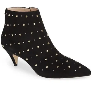 Kate Spade New York BLACK KID SUEDE Women's Starr Ankle Boots Size 5 Studded thumbnail 1