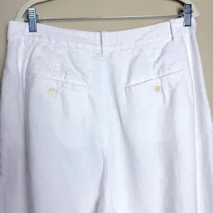 Madewell Harlow 100% Linen Pants 14 White Wide Leg Coastal Pleated Pockets thumbnail 12