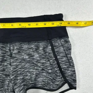 Lululemon Speed Up Shorts Women’s Size 4 Black Gray Space Dye Running Athletic thumbnail 7