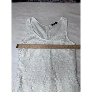 Youarenotalone White Crochet Lace Medallion Mini Dress Sleeveless Medium thumbnail 6