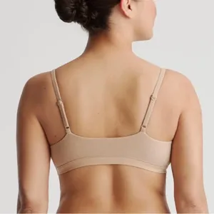 NIB Quince Second Skin Scoop Neck Bralette 2pack Sand Sz S thumbnail 2