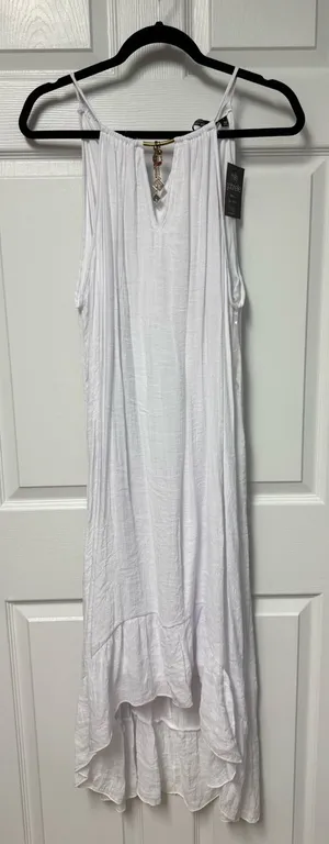 Mlle Gabrielle White Sleeveless High-Low Summer Dress thumbnail 1