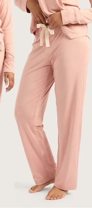 NWT Boody Goodnight Sleep Lounge Pants Dusty Pink Lightweight Bamboo Sz XL 💛🍄 thumbnail 1