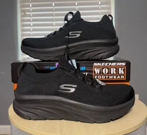 Skechers Womens Relaxed Fit Slip Resistant Memory Foam Work Shoes, Black, US 9 thumbnail 1