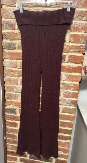 Forever 21 Foldover Waist Knit Sweater Flared Pants thumbnail 1
