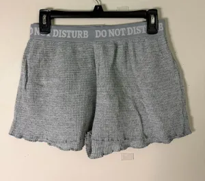 Do Not Disturb Women’s Ribbed Lounge Shorts - Gray thumbnail 1