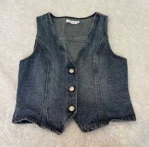 Shoedazzle Womens Cotton Sleeveless Denim Vest M Western Boho Indie Festival Summer Resort thumbnail 1