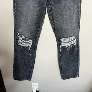 Slvrlake London High Rise‎ Straight Moonlight Destructed Black Acid Washed Jeans thumbnail 4