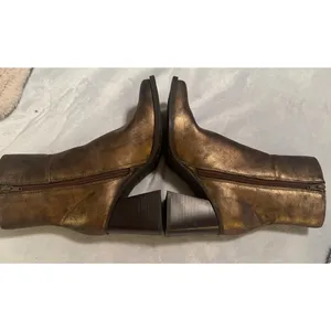 Wonderly dressy Boots Women’s sz 7M bronze high block heels booties Oakley brown thumbnail 5