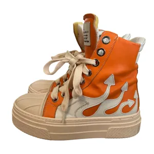 EUC Cristian Zerotre Calipso 300 Flame High Top Platform Sneakers Sz 39 Orange thumbnail 1