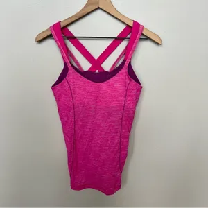 Lululemon Run For Gold Tank Hot Pink Magenta Running Tank Top Sports Bra Size 8 thumbnail 4