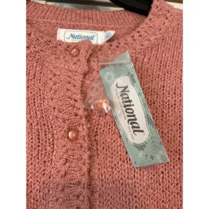 National Pink Knit Button Front Cardigan‎ Sweater Women's 1X Textured thumbnail 2
