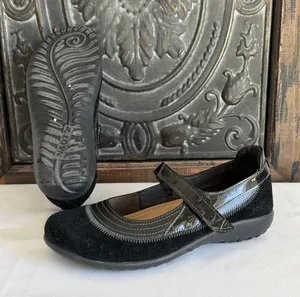 Naot Kirei Mary Jane Women's 37 US‎ 6-6.5 Black Leather Suede Comfort Shoes thumbnail 1