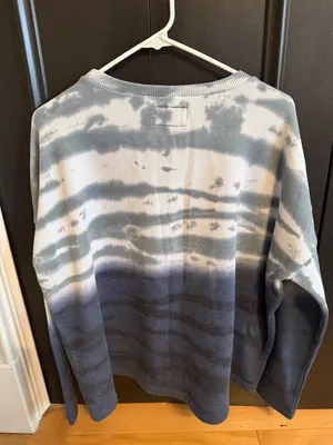 American Eagle Outfitters Pale Blue & White Tie-Dye Crewneck thumbnail 7