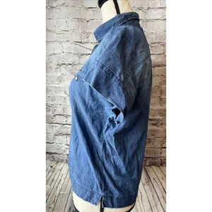 Zara Soft Denim Chambray Popover Blouse Shirt Blouse‎ S Casual thumbnail 2