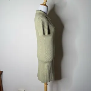 Abercrombie Olive Green Ribbed Knit Mini Dress thumbnail 5