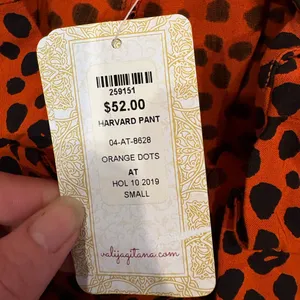 Valija “Harvard Pant” – NWT – Small – Orange + Black Dot Print Wide Leg Pants thumbnail 4