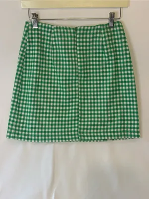 love on a hanger Green and White Gingham Mini Skirt thumbnail 4