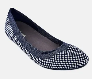 Allbirds Women Tree Breezer Slip On Shoes Navy and White Knit Ballet thumbnail 1