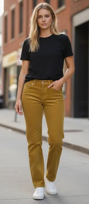 NWT Levis LOW PRO Women Golden Brown Straight Relaxed Thick Corduroy Pants 28X30 thumbnail 1