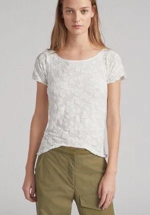 Rag and Bone "Lucie" White Floral Jacquard Top thumbnail 1
