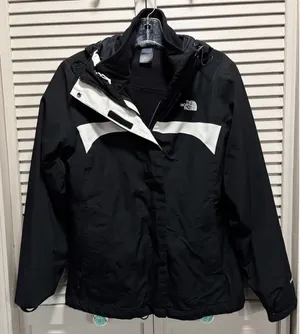 The‎ North Face Womens HyVent Insulated Fleece Lined Jacket Small Hood Logo EUC thumbnail 1