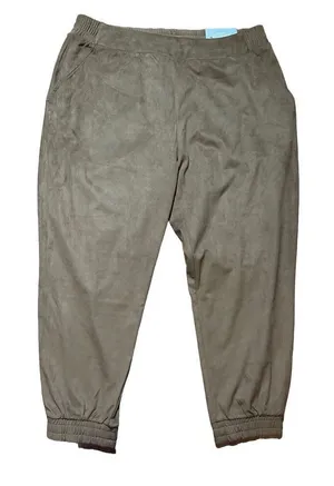 NWT Soft Surroundings Estancia Faux Suede‎ Jogger Ankle Saddle Brown Sz PXL thumbnail 1